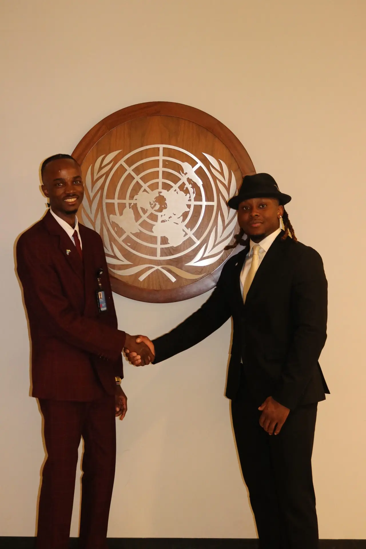Beneath the UN emblem at the Forbes Impact Lab
