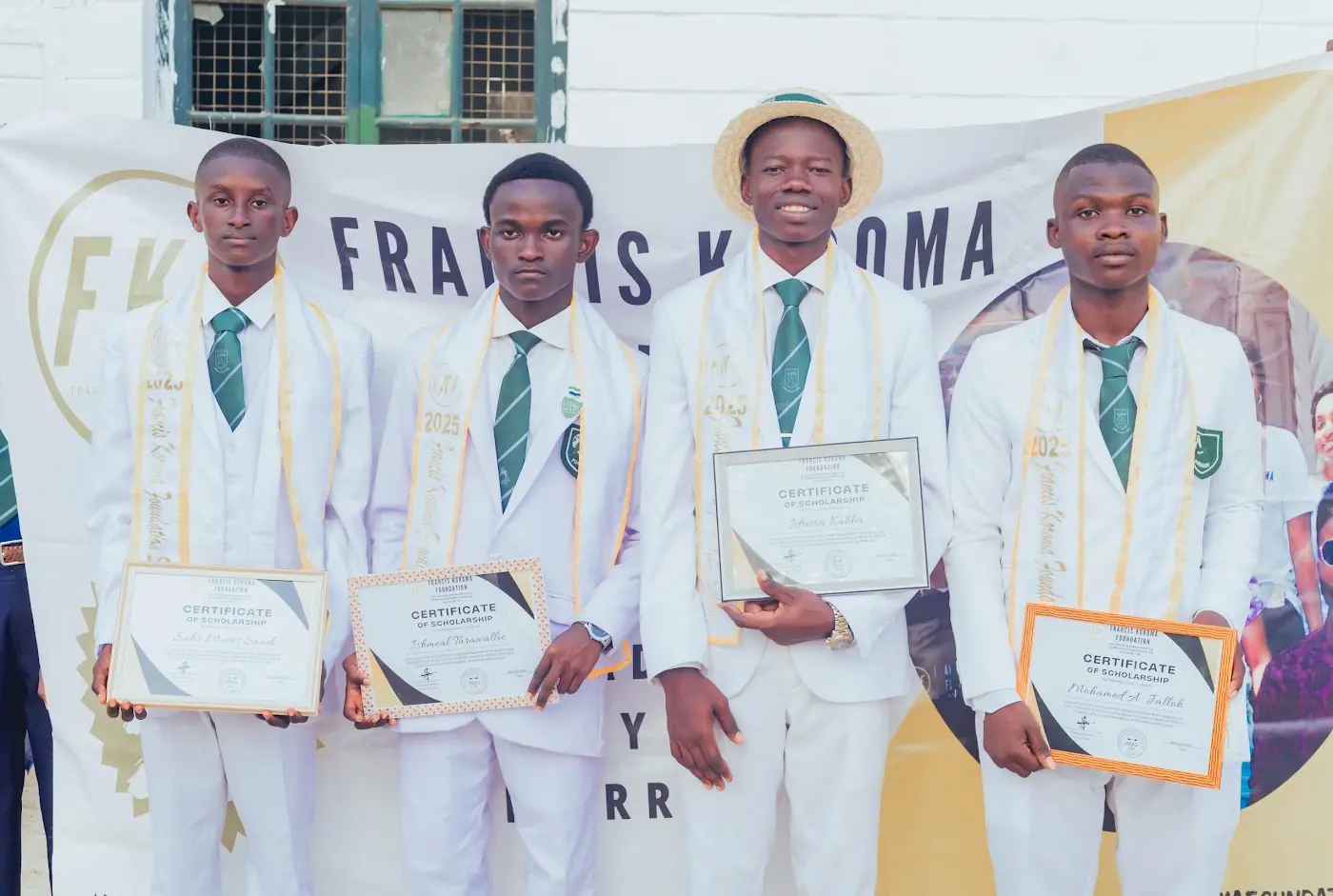 Francis Koroma Foundation scholarship recipients at Prince of Wales School